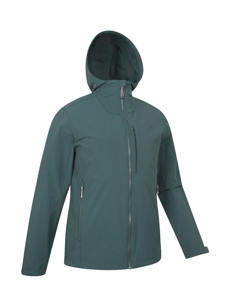 Grün - Mountain Warehouse Mens Retreat Water Resistant Packable Softshell Jacket - Bild 2 von 6