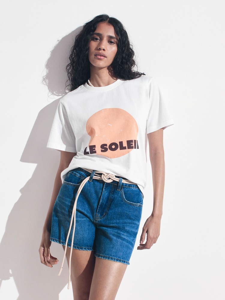 Hush Cream Le Soleil Graphic Print T-Shirt - Image 1 of 6