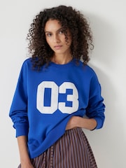 Hush Blue Collegiate 03 Graphic Print Sweatshirt - Image 1 of 4