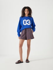 Hush Blue Collegiate 03 Graphic Print Sweatshirt - Image 2 of 4