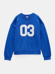 Hush Blue Collegiate 03 Graphic Print Sweatshirt - Image 4 of 4