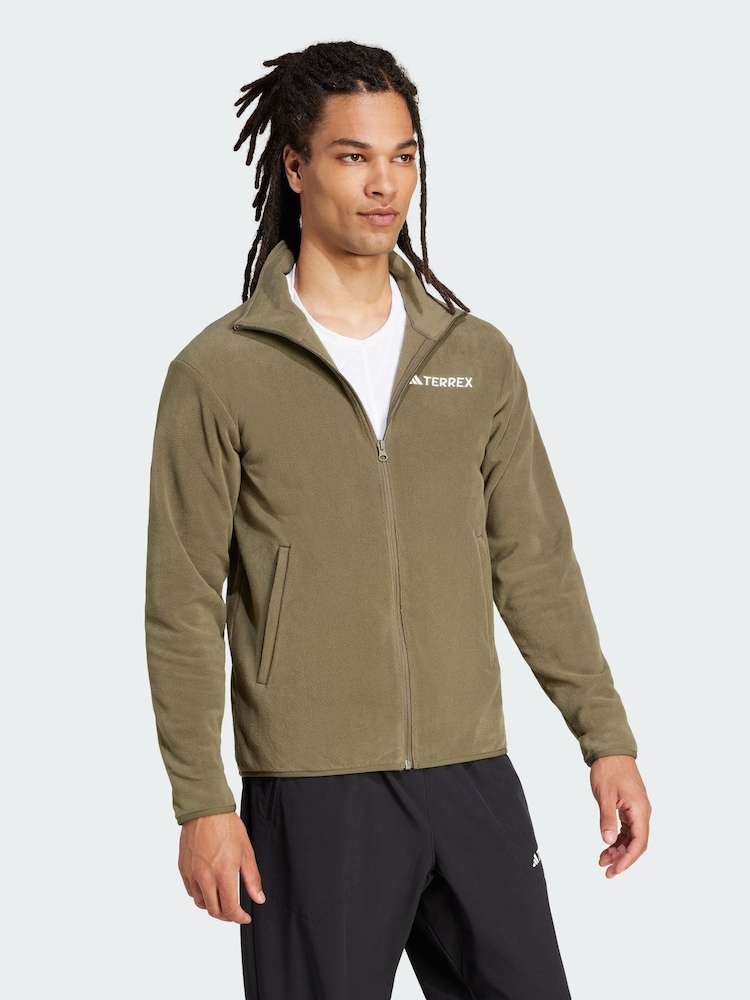 adidas Green Terrex Multi Essentials Full Zip Fleece Jacket - Image 1 of 5