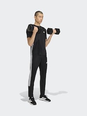 adidas Black Workout Essentials All-Set 3-Stripes Knit Joggers - Image 6 of 6
