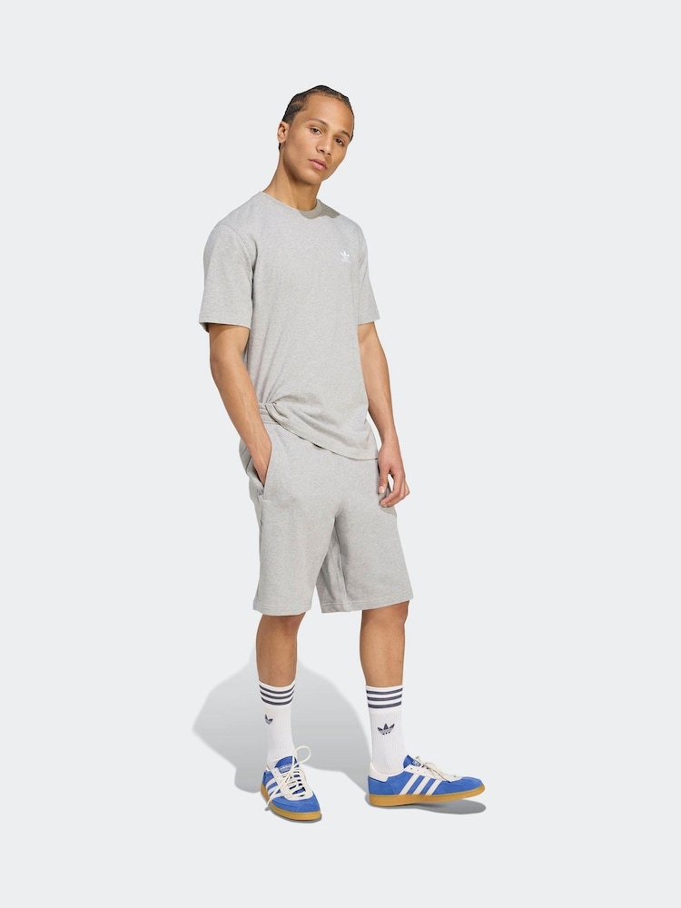 adidas Orignal Grey Essentials Trefoil Shorts - Image 2 of 5