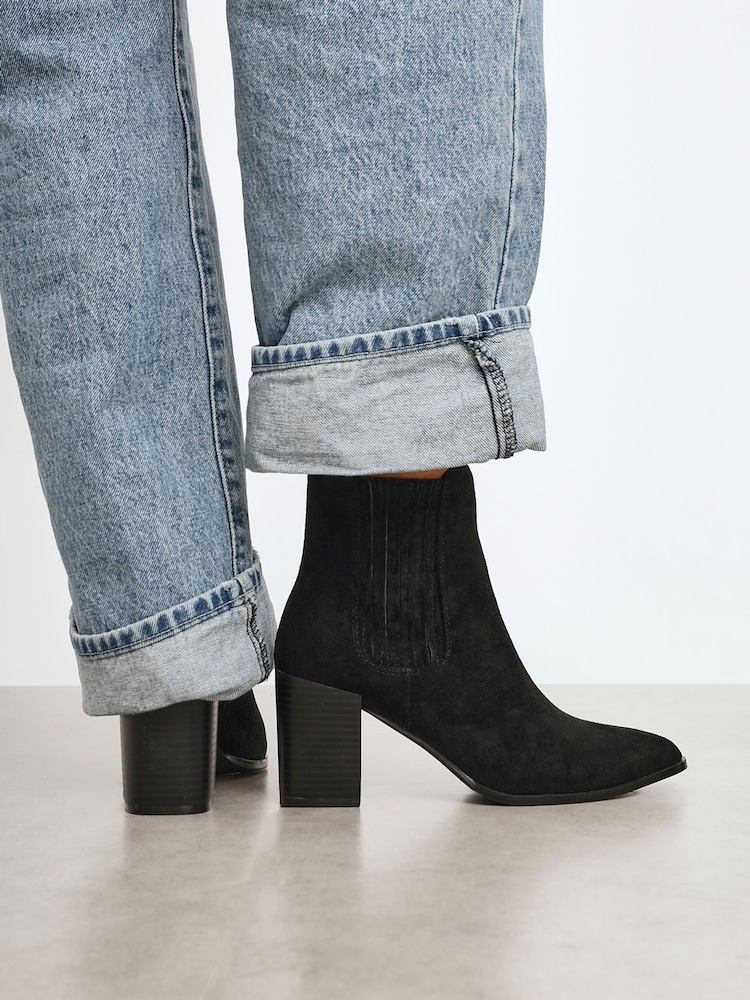 Linzi Black Thrive Stacked Block Heel Ankle Boots - Image 2 of 6 Linzi Black Thrive Stacked Block Heel Ankle Boots - Image 2 of 6