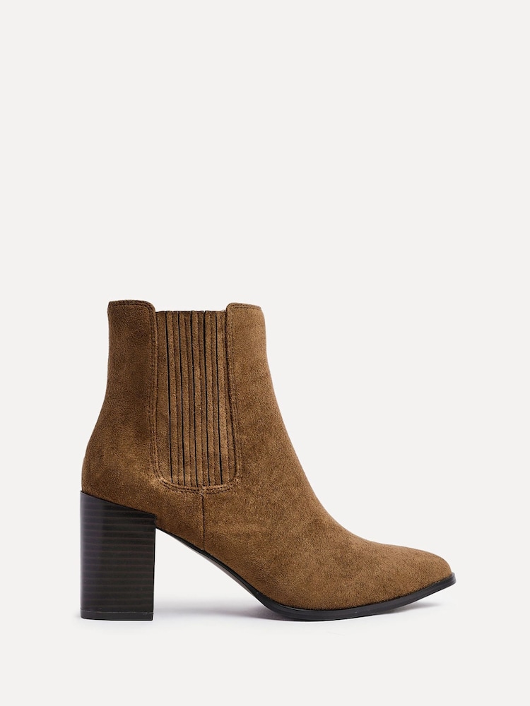 Linzi Brown Thrive Stacked Block Heel Ankle Boots - Image 2 of 5 Linzi Brown Thrive Stacked Block Heel Ankle Boots - Image 2 of 5