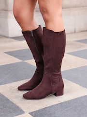 Hellbraun - Linzi Revolve High Leg Boot With Low Block Heel - Bild 1 von 5