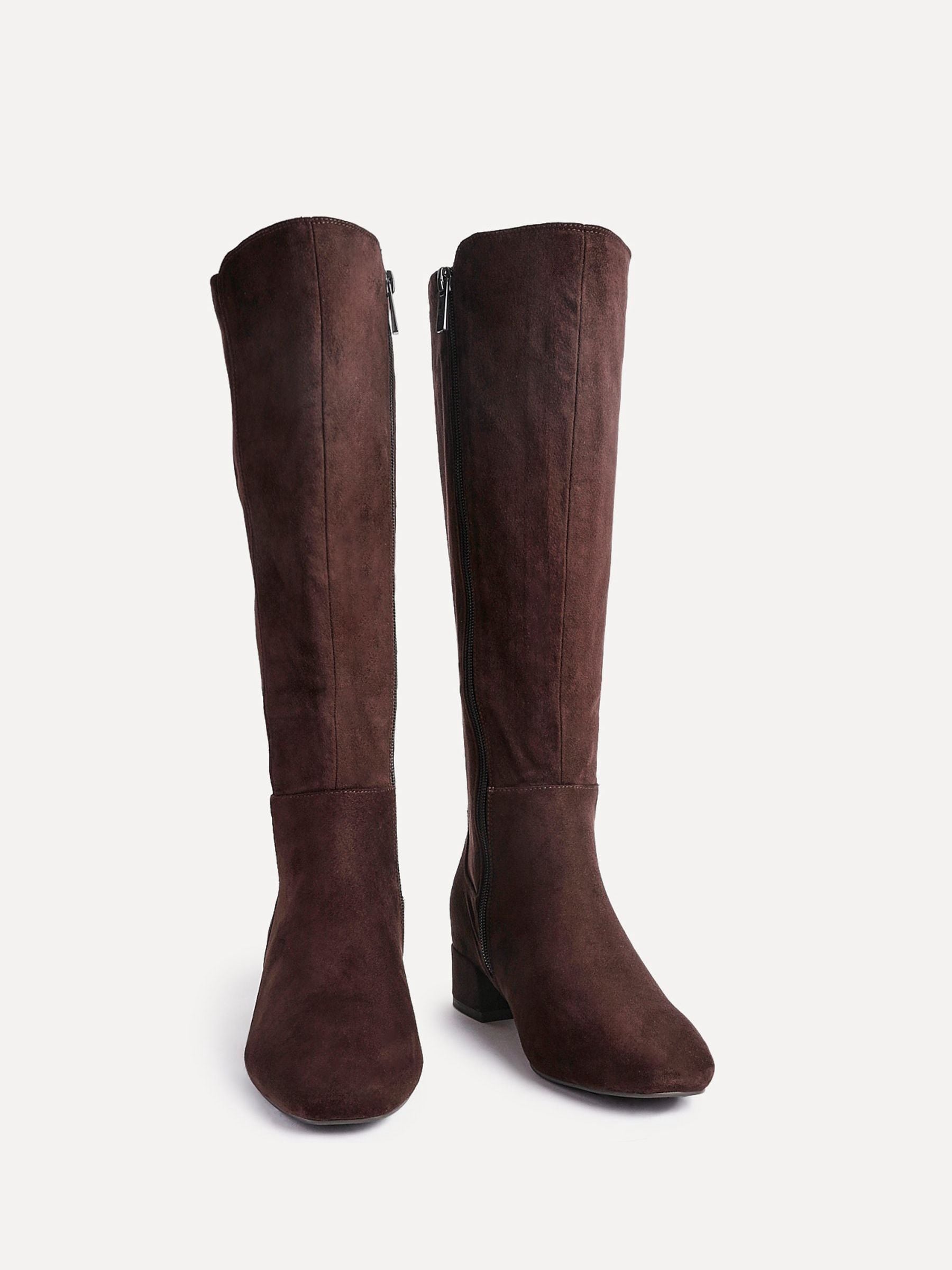 Buy Linzi Brown Light Revolve Stretch High Leg Boots With Low