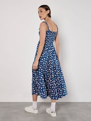 Apricot Blue Spaced Ditsy Smocked Tiered Dress - Image 3 of 4
