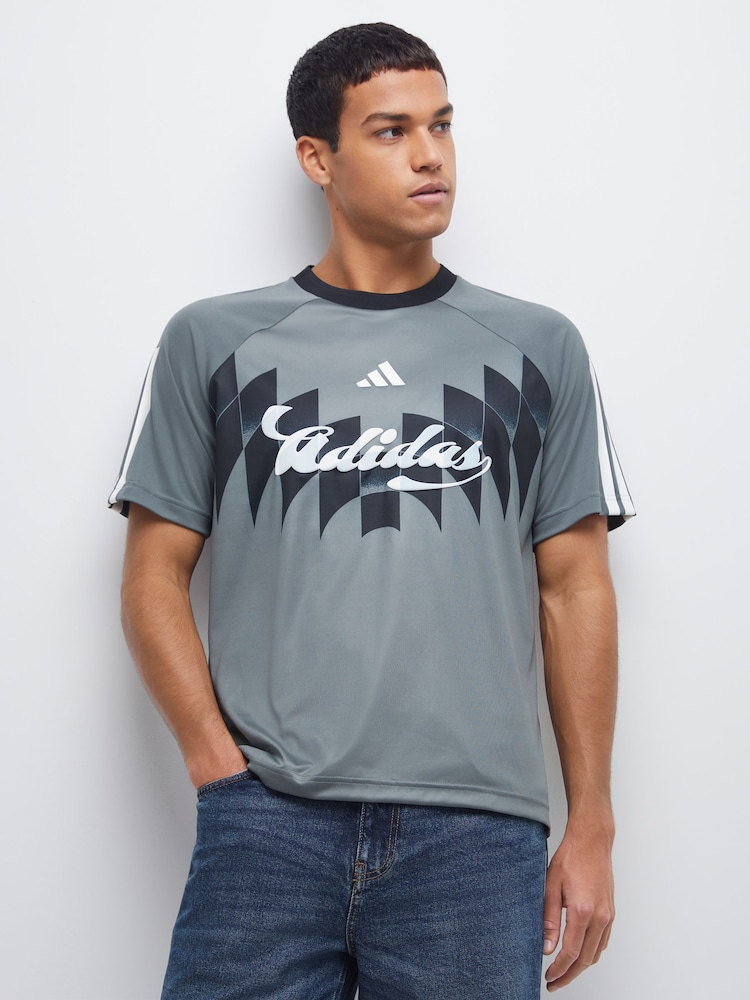 adidas Grey House Of Tiro X Common Goal Jersey T-Shirt - Image 1 of 4