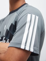 adidas Grey House Of Tiro X Common Goal Jersey T-Shirt - Image 3 of 4