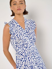 Apricot Blue Button Through Frill Sleeve Dress - Image 3 of 4