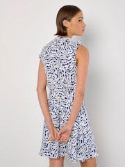 Apricot Blue Button Through Frill Sleeve Dress - Image 4 of 4