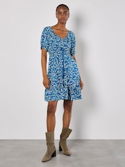 Apricot Blue Sarasa Mallow Flower Bardot Dress - Image 1 of 5