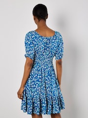 Apricot Blue Sarasa Mallow Flower Bardot Dress - Image 2 of 5