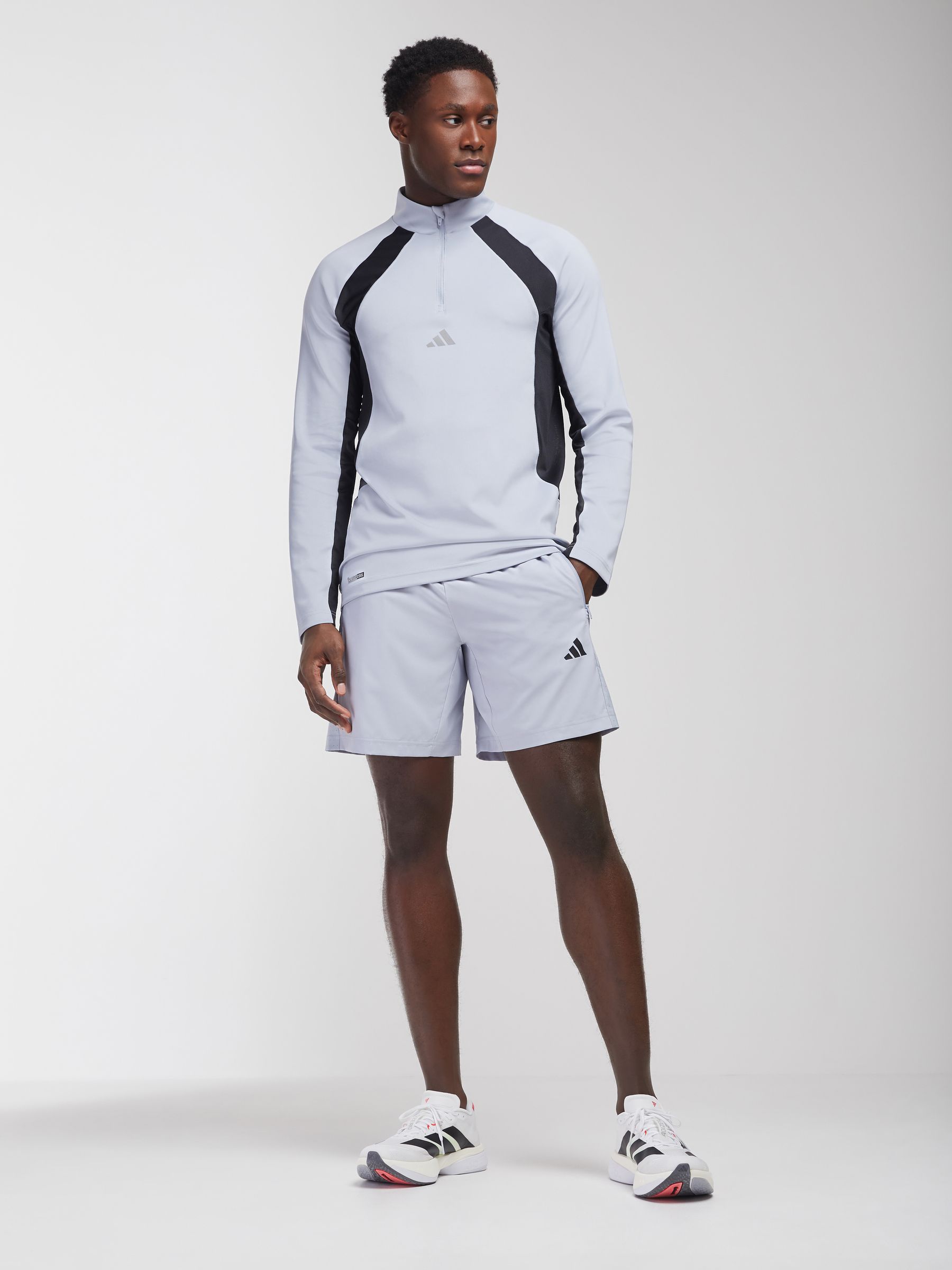 Buy adidas Light Grey Workout Essentials Base Woven Shorts from