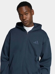 adidas Blue ALL SZN Fleece Full-Zip Hoodie - Image 4 of 6