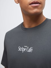 adidas Grey Coffee Cafe Donut Box Graphic T-Shirt - Image 3 of 4