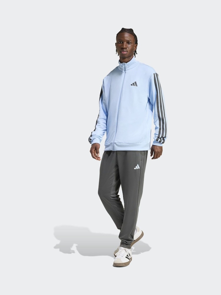 adidas Blue Sportswear 3-Stripes Fleece Tracksuit - Image 1 of 8