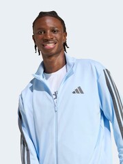 adidas Blue Sportswear 3-Stripes Fleece Tracksuit - Image 4 of 8