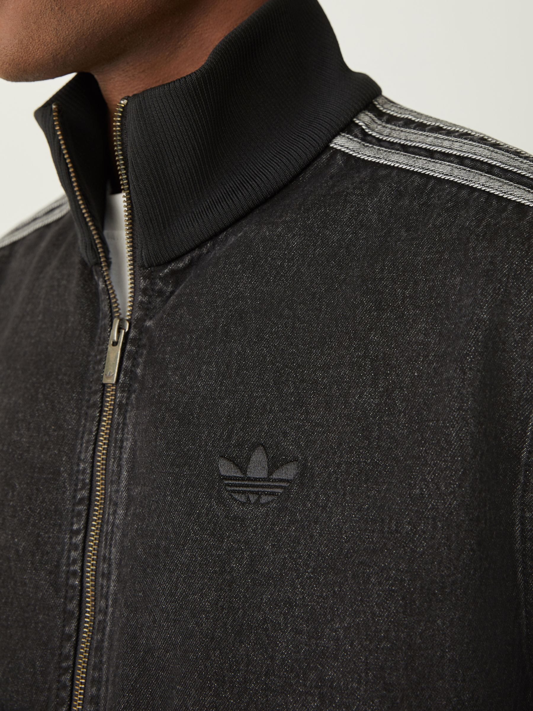 Buy adidas Originals Black Adicolor Denim Firebird Track Top from