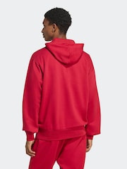 adidas Red Essentials Feelcozy Fleece Hoodie - Image 2 of 7