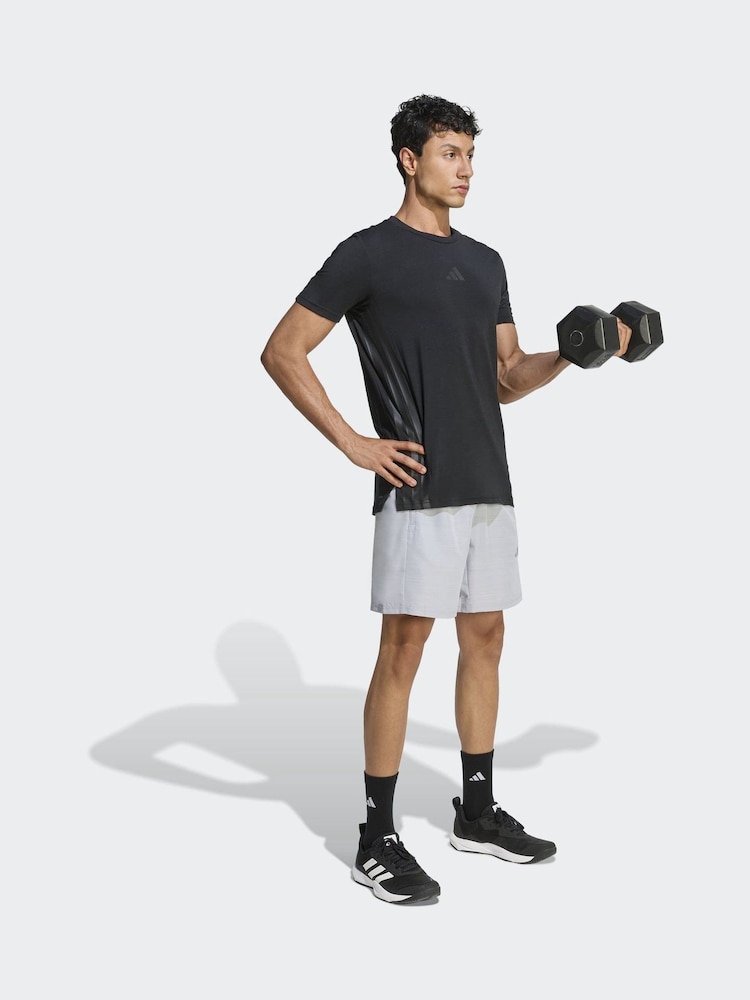 adidas Grey Workout Essentials Base Melange Woven Shorts - Image 2 of 5