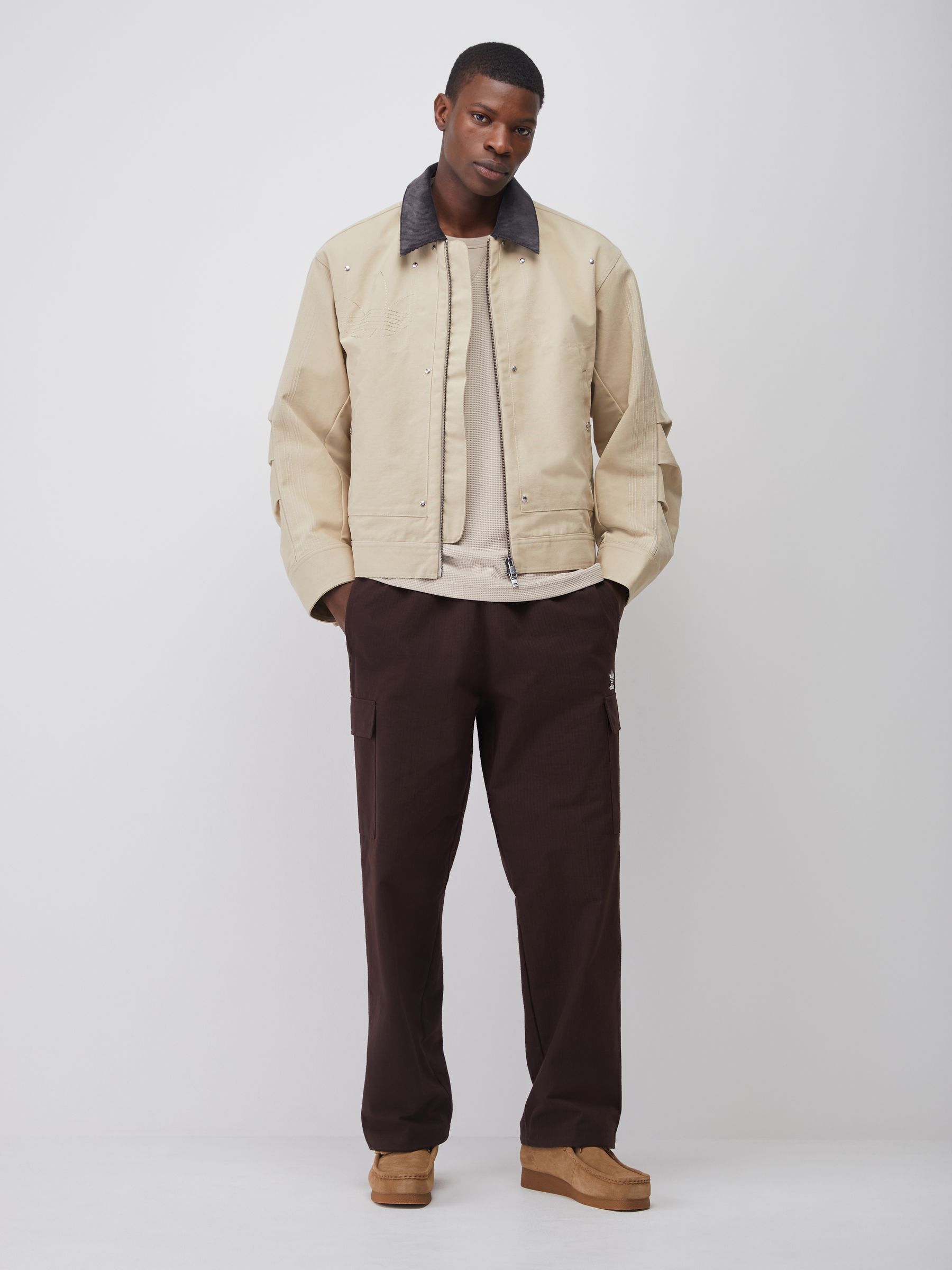 Buy adidas Originals Brown Premium Essentials Bomber Jacket from