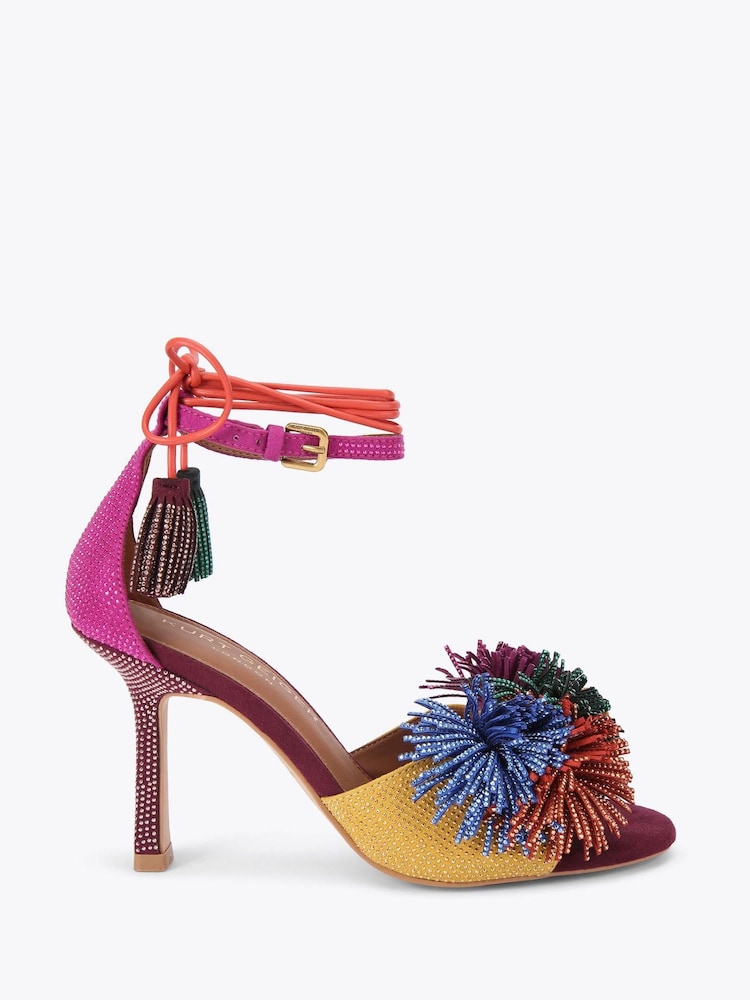 Kurt Geiger London Pom Pom Ankle Tie Sandals - Image 1 of 4