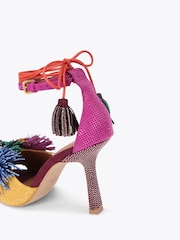 Kurt Geiger London Pom Pom Ankle Tie Sandals - Image 3 of 4