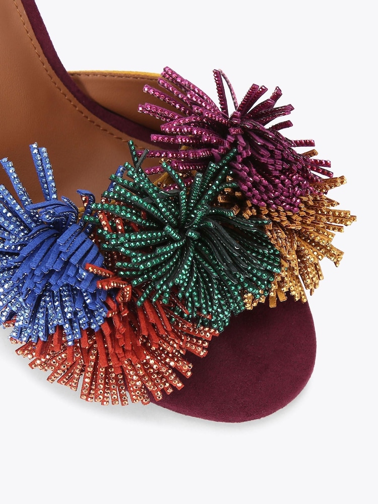 Kurt Geiger London Pom Pom Ankle Tie Sandals - Image 4 of 4