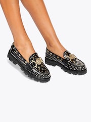 Kurt Geiger London Mansion Stud Loafer Black Shoes - Image 1 of 5