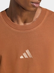adidas Brown All SZN Washed 100% Cotton T-Shirt - Image 5 of 6