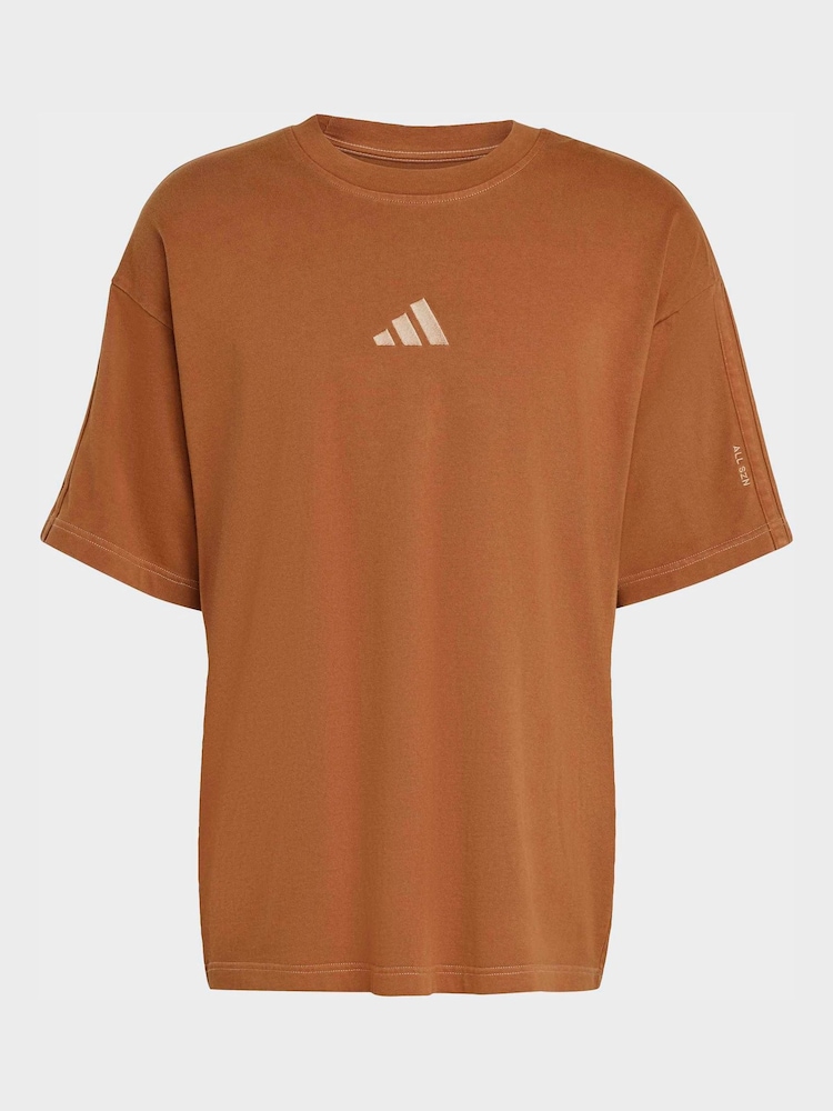 adidas Brown All SZN Washed 100% Cotton T-Shirt - Image 6 of 6