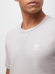 adidas Originals Grey Trefoil Essentials Waffle T-Shirt - Image 3 of 3