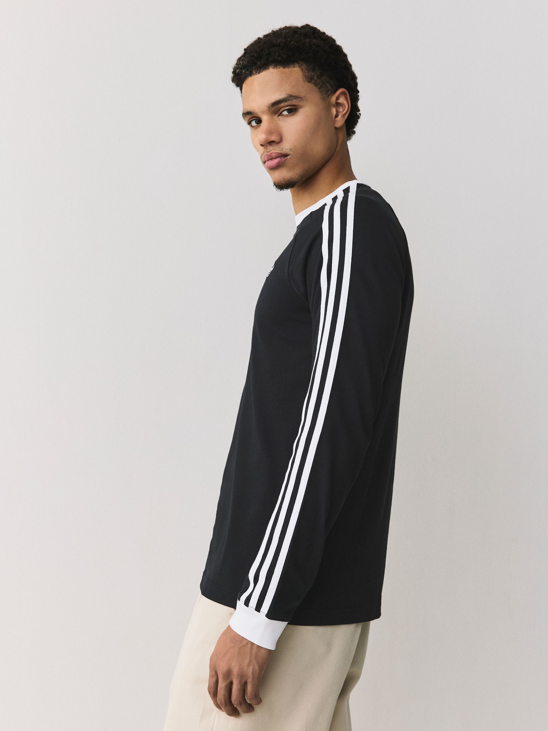 Buy adidas Originals Black 3-Stripes Long Sleeve T-Shirt from Next USA