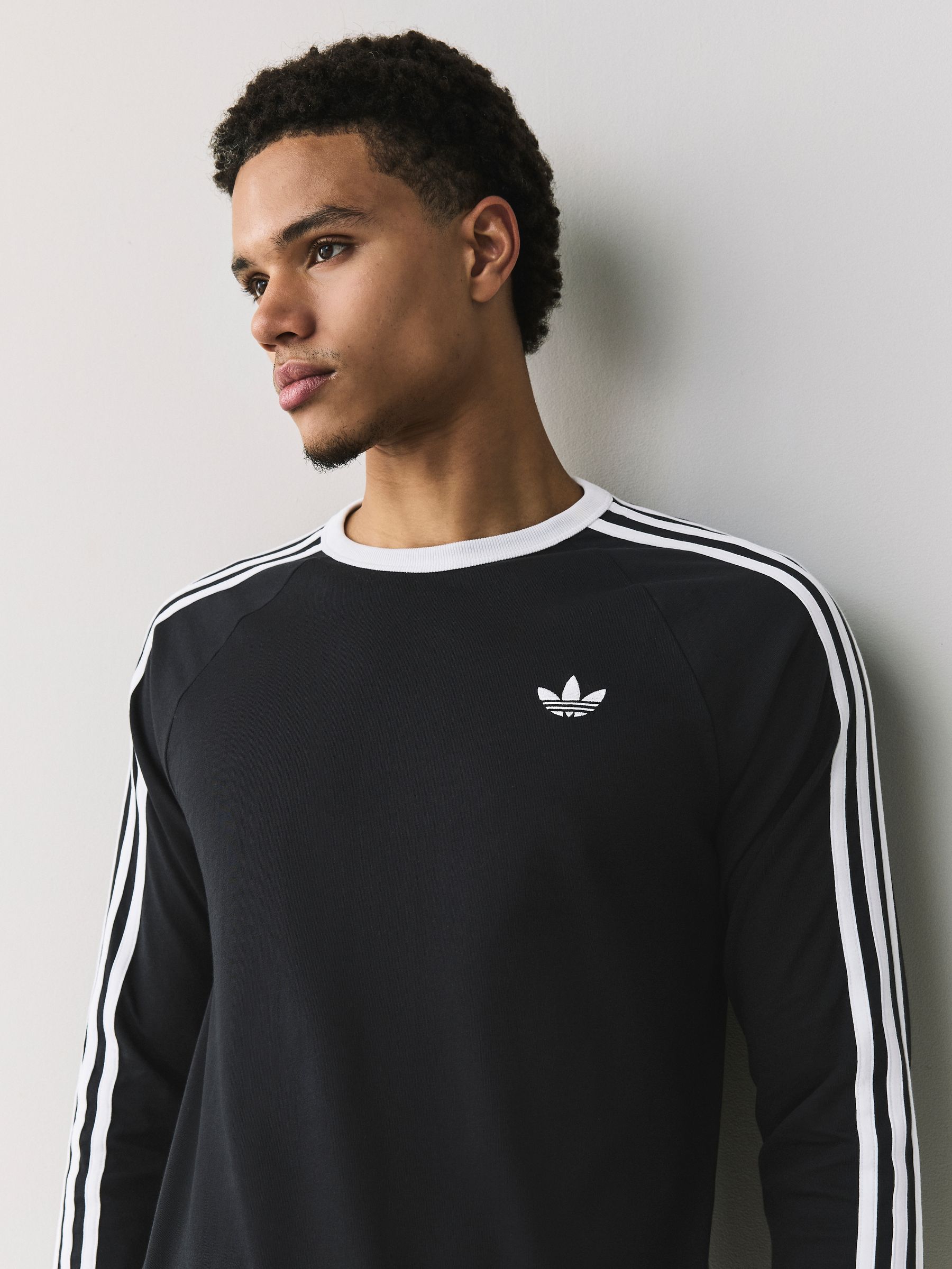 Buy adidas Originals Black 3-Stripes Long Sleeve T-Shirt from Next USA