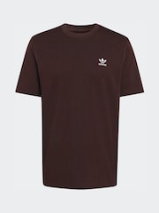 adidas Originals Dark Brown Trefoil Essentials T-Shirt - Image 6 of 6