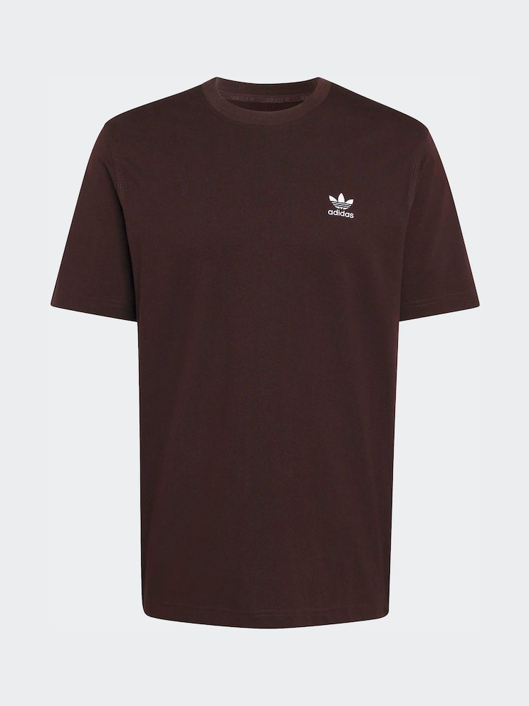 adidas Originals Dark Brown Trefoil Essentials T-Shirt - Image 6 of 6