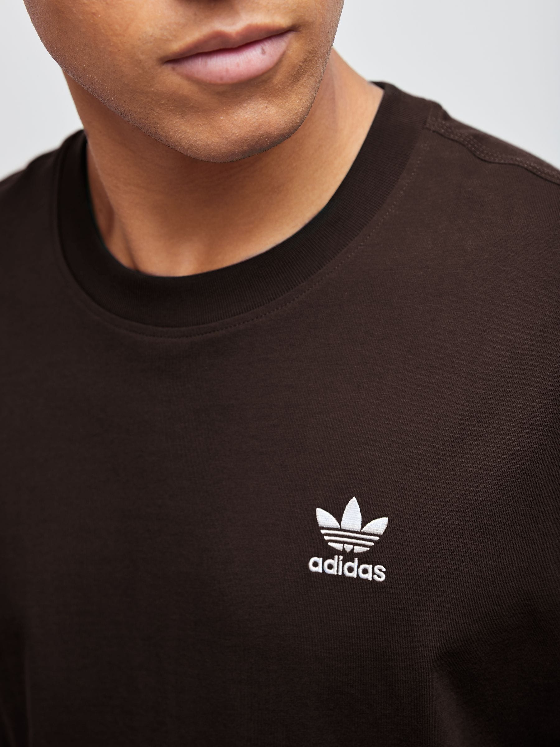 Buy adidas Originals Dark Brown Trefoil Essentials Oversized T