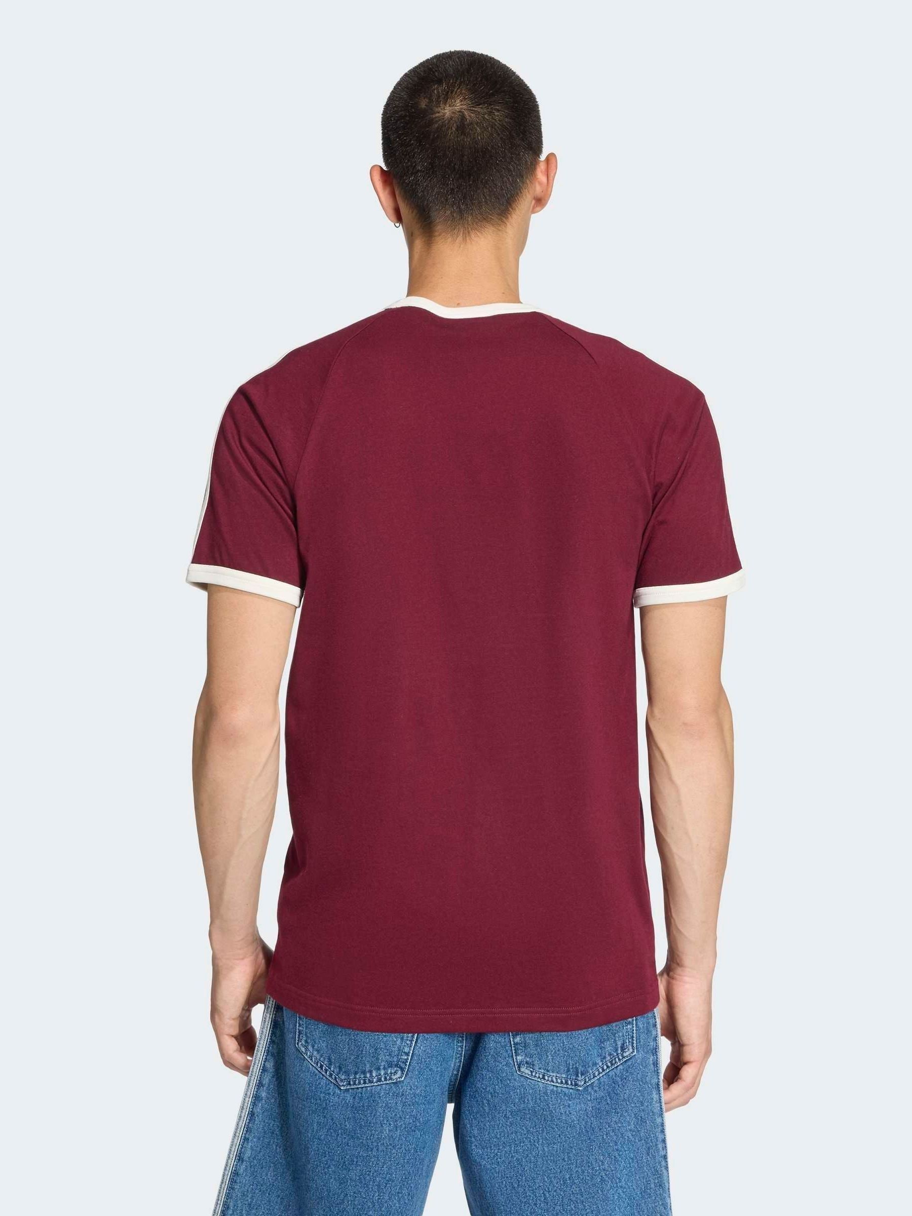 Buy adidas Originals Burgundy Red 3-Stripes T-Shirt from Next USA