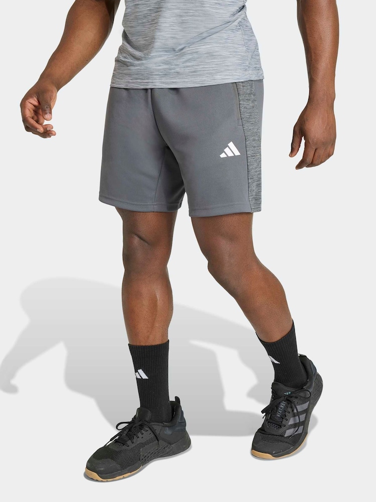 adidas Grey Workout Essentials All-Set Shorts - Image 1 of 6