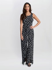 Gina Bacconi Jolie Spot Black Jumpsuit - Image 1 of 6