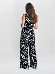 Gina Bacconi Jolie Spot Black Jumpsuit - Image 2 of 6