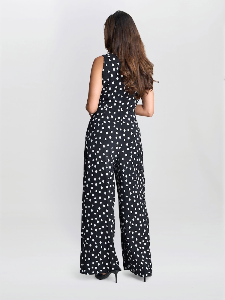 Gina Bacconi Jolie Spot Black Jumpsuit - Image 2 of 6
