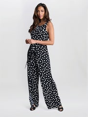 Gina Bacconi Jolie Spot Black Jumpsuit - Image 5 of 6