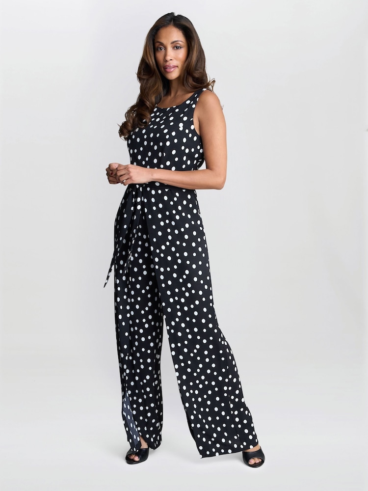 Gina Bacconi Jolie Spot Black Jumpsuit - Image 5 of 6