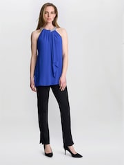 Gina Bacconi Blue Elle Halter Top With Beaded Neck - Image 3 of 5