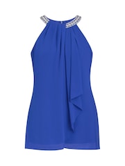 Gina Bacconi Blue Elle Halter Top With Beaded Neck - Image 5 of 5
