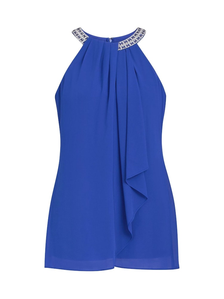 Gina Bacconi Blue Elle Halter Top With Beaded Neck - Image 5 of 5